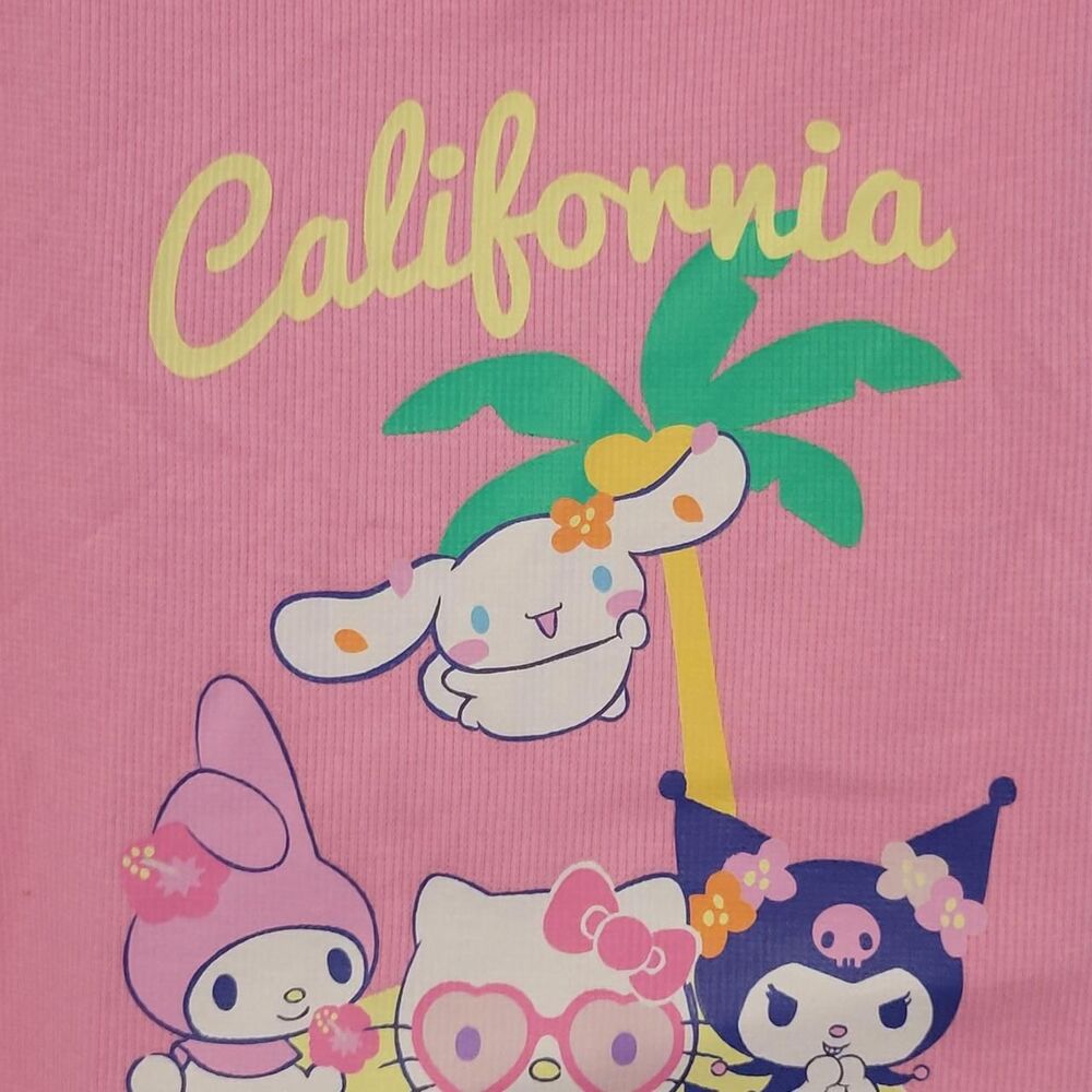 Sanrio California Graphic Pink Ringer Tank Cinnamoroll Kuromi NWT
